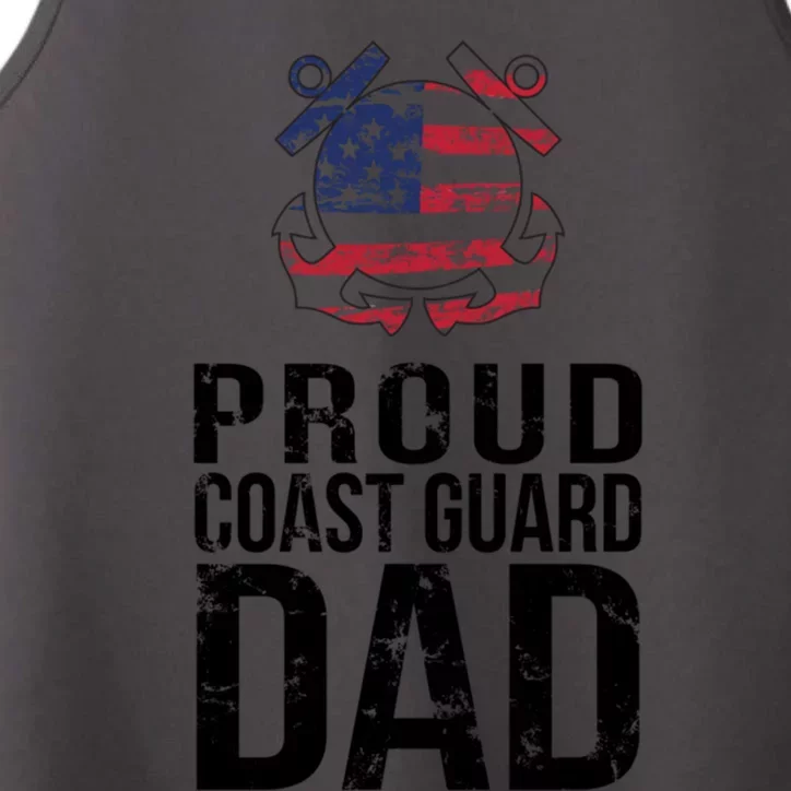 Proud U S Coast Guard Dad Cool Gift Cute Gift Performance Tank