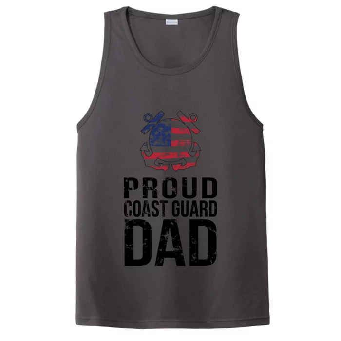 Proud U S Coast Guard Dad Cool Gift Cute Gift Performance Tank