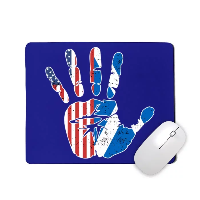 Proud Usa Scotland Handprint Flag American Scottish Heritage Great Gift Mousepad