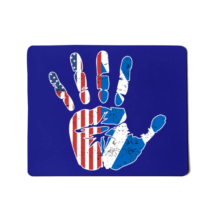 Proud Usa Scotland Handprint Flag American Scottish Heritage Great Gift Mousepad