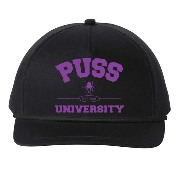 PUSS University Sweatshirt Snapback Five-Panel Rope Hat