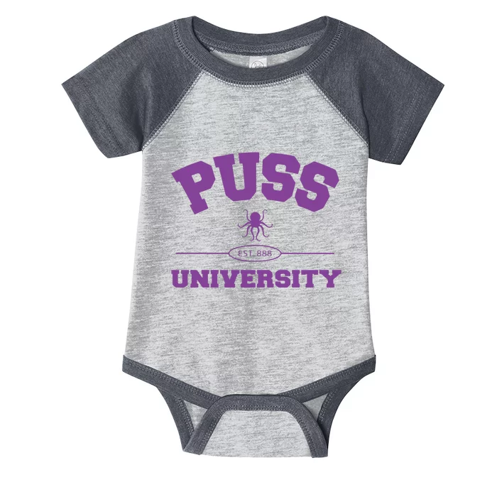 PUSS University Sweatshirt Infant Baby Jersey Bodysuit