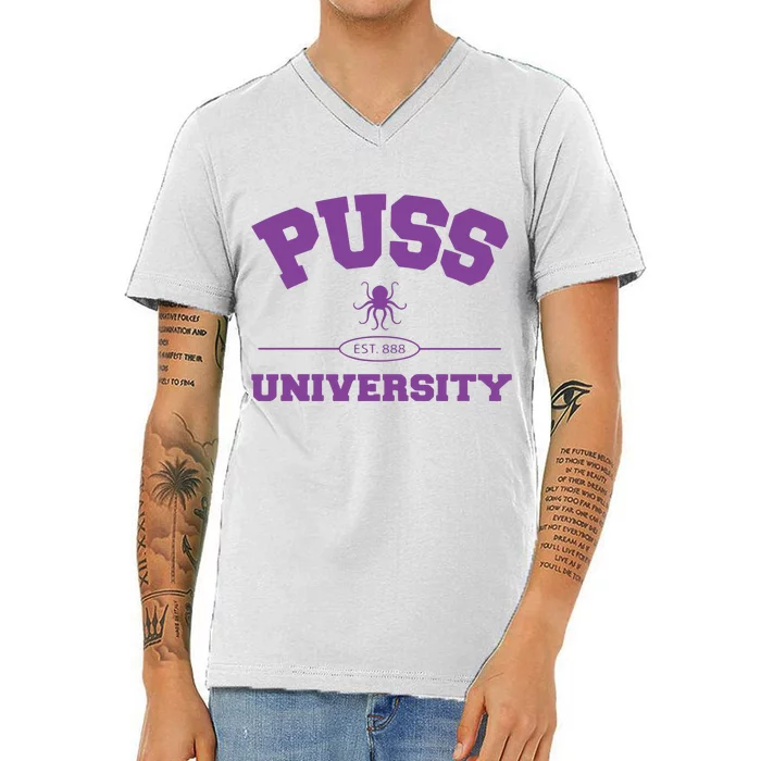 PUSS University Sweatshirt V-Neck T-Shirt