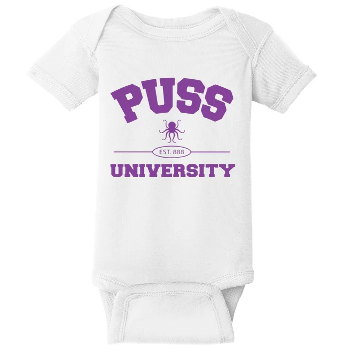 PUSS University Sweatshirt Baby Bodysuit