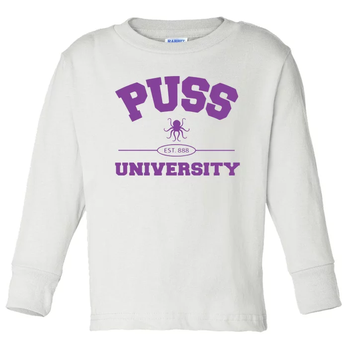 PUSS University Sweatshirt Toddler Long Sleeve Shirt