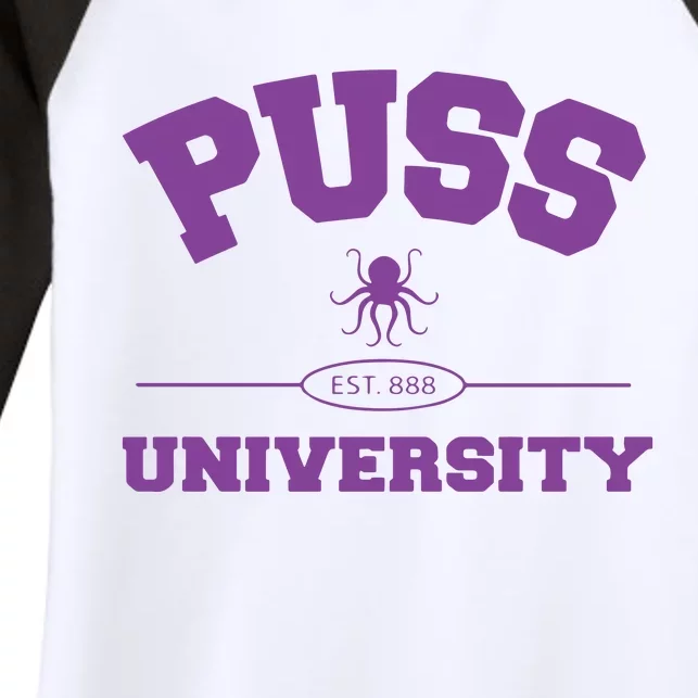 PUSS University Sweatshirt Women's Tri-Blend 3/4-Sleeve Raglan Shirt