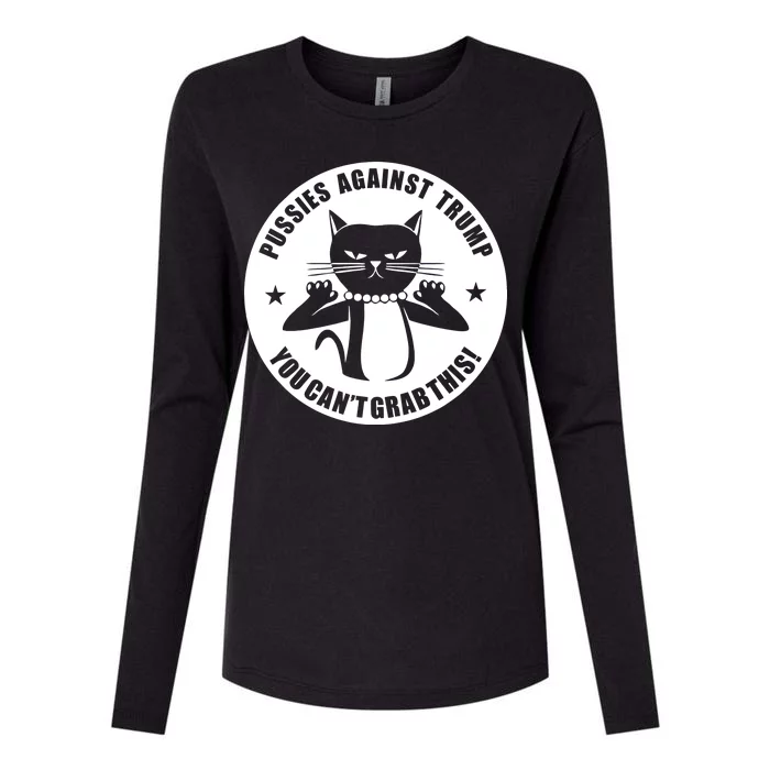 Pussies Against Trump Pussy-Cat You Can't Grab This Womens Cotton Relaxed Long Sleeve T-Shirt