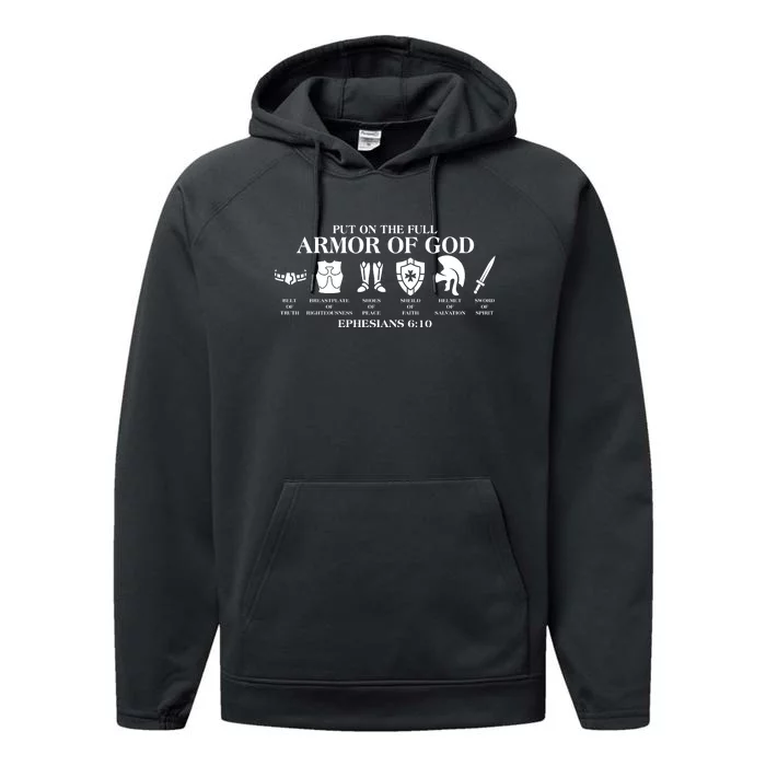 Put on the Full Armor of God Ephesians 6:10 Performance Fleece Hoodie