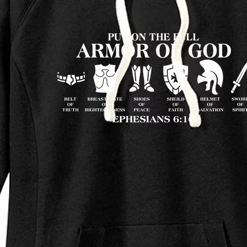 Put on the Full Armor of God Ephesians 6:10 Women's Fleece Hoodie