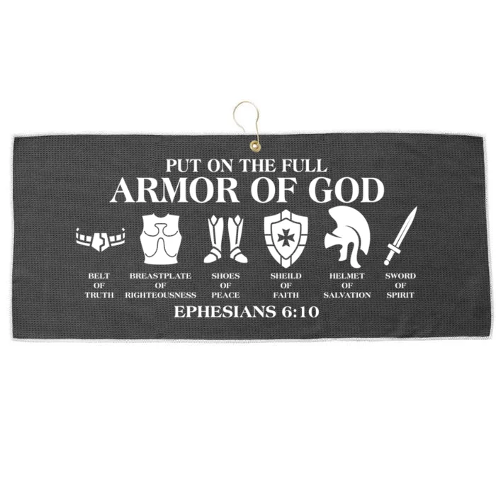 Put on the Full Armor of God Ephesians 6:10 Large Microfiber Waffle Golf Towel