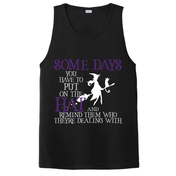 Put On The Hat Funny Witch Halloween Performance Tank