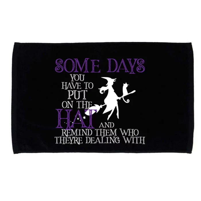 Put On The Hat Funny Witch Halloween Microfiber Hand Towel