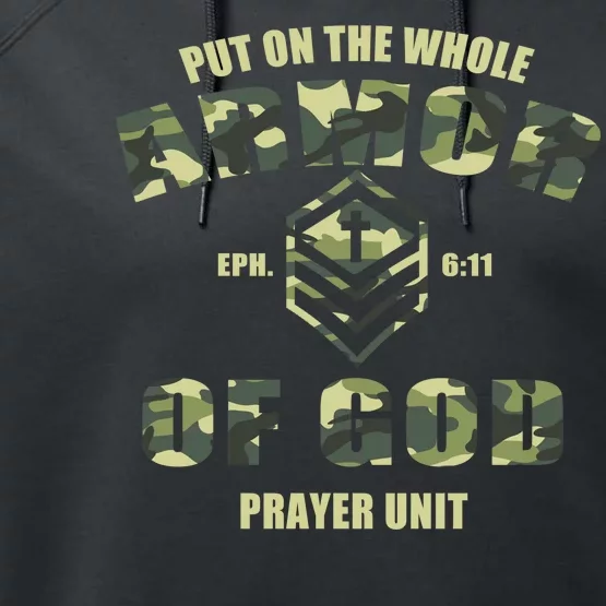 Put On The Whole Armor Of God Prayer Unit Performance Fleece Hoodie