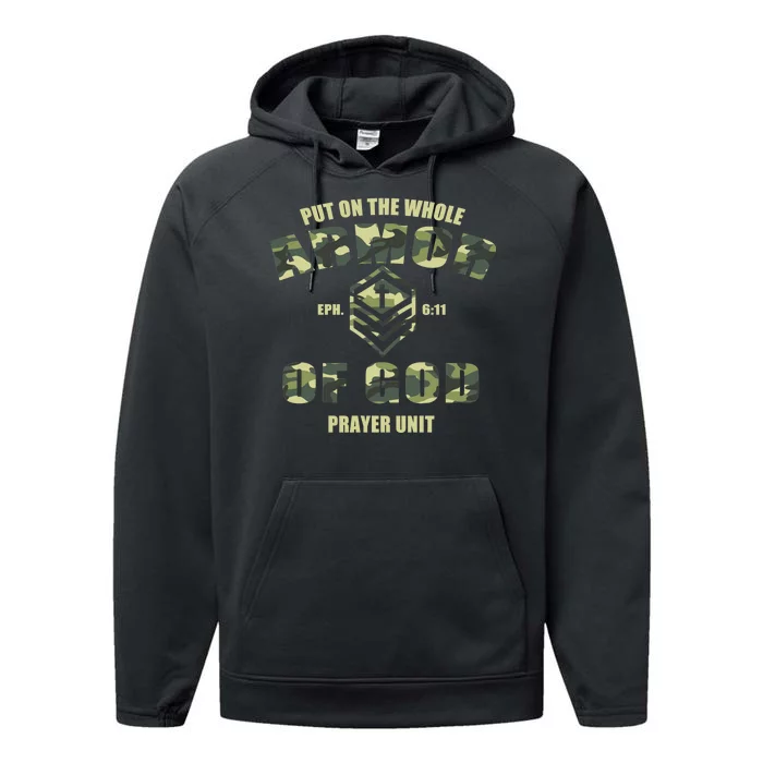 Put On The Whole Armor Of God Prayer Unit Performance Fleece Hoodie