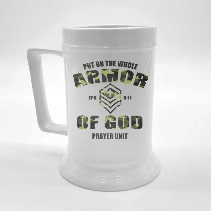 Put On The Whole Armor Of God Prayer Unit Front & Back Beer Stein