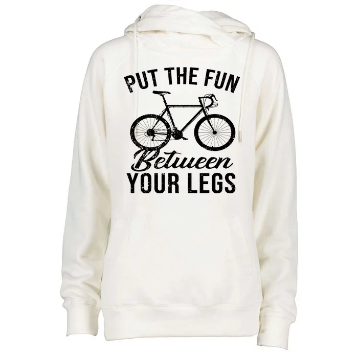 Put The Fun Between Your Legs Womens Funnel Neck Pullover Hood