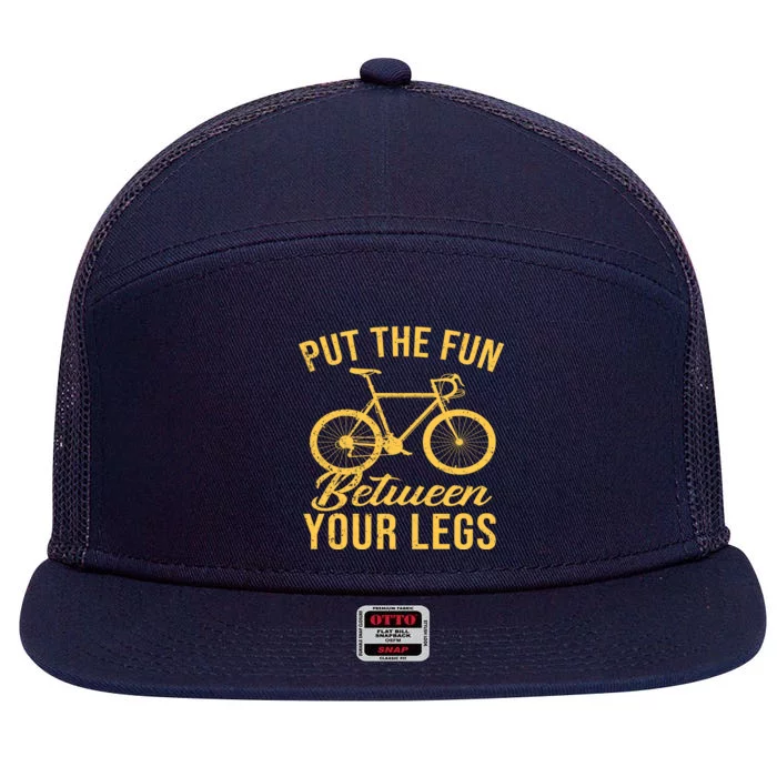 Put The Fun Between Your Legs 7 Panel Mesh Trucker Snapback Hat