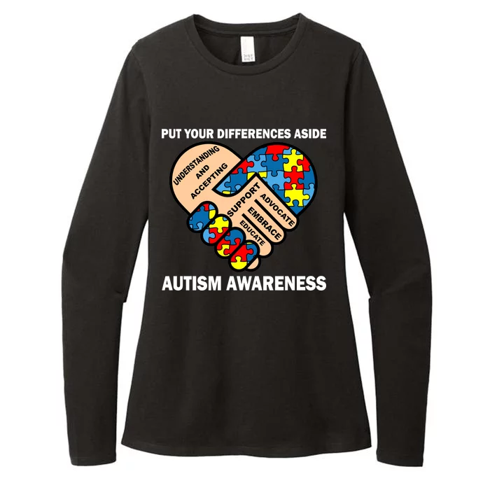 Put Your Differences Aside Autism Awareness Womens CVC Long Sleeve Shirt