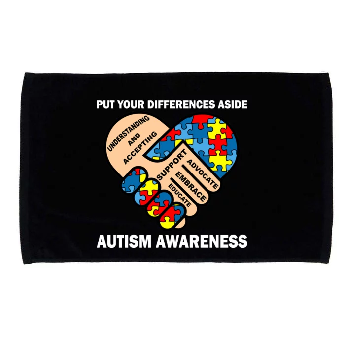 Put Your Differences Aside Autism Awareness Microfiber Hand Towel