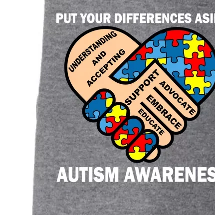 Put Your Differences Aside Autism Awareness Doggie 3-End Fleece Hoodie