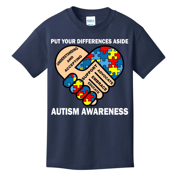 Put Your Differences Aside Autism Awareness Kids T-Shirt