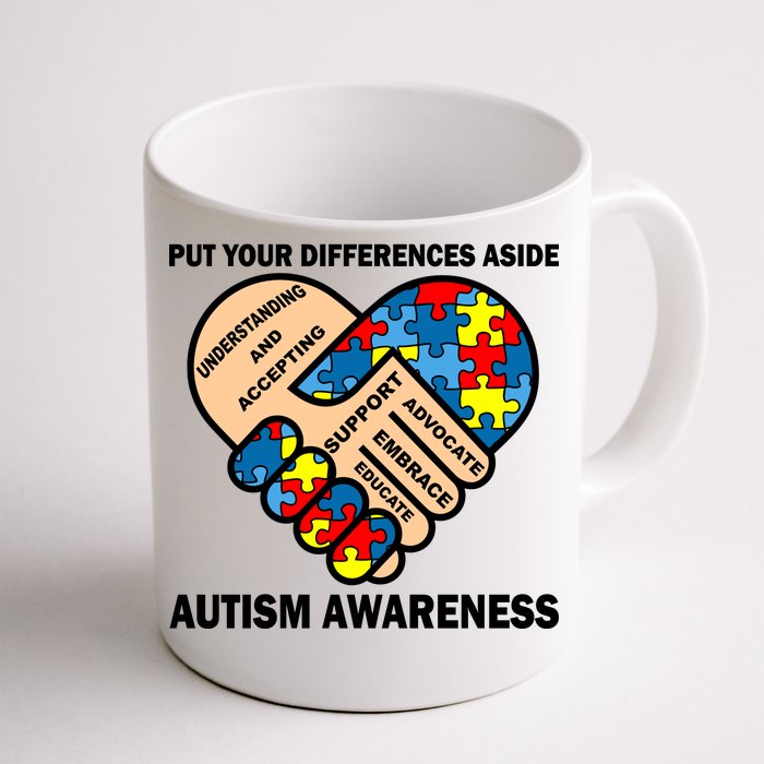 Put Your Differences Aside Autism Awareness Front & Back Coffee Mug