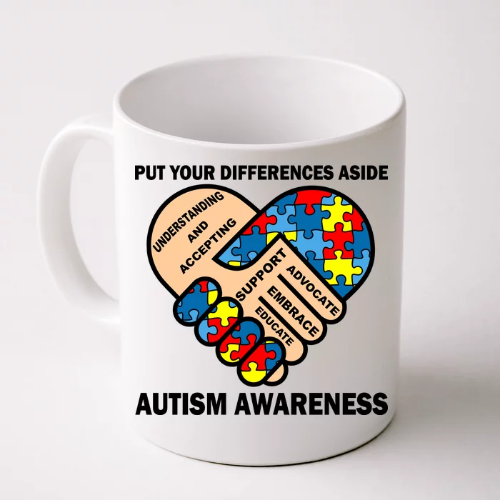 Put Your Differences Aside Autism Awareness Front & Back Coffee Mug