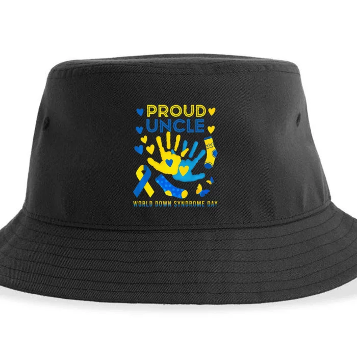 Proud Uncle T21 World Down Syndrome Awareness Day Ribbon Sustainable Bucket Hat