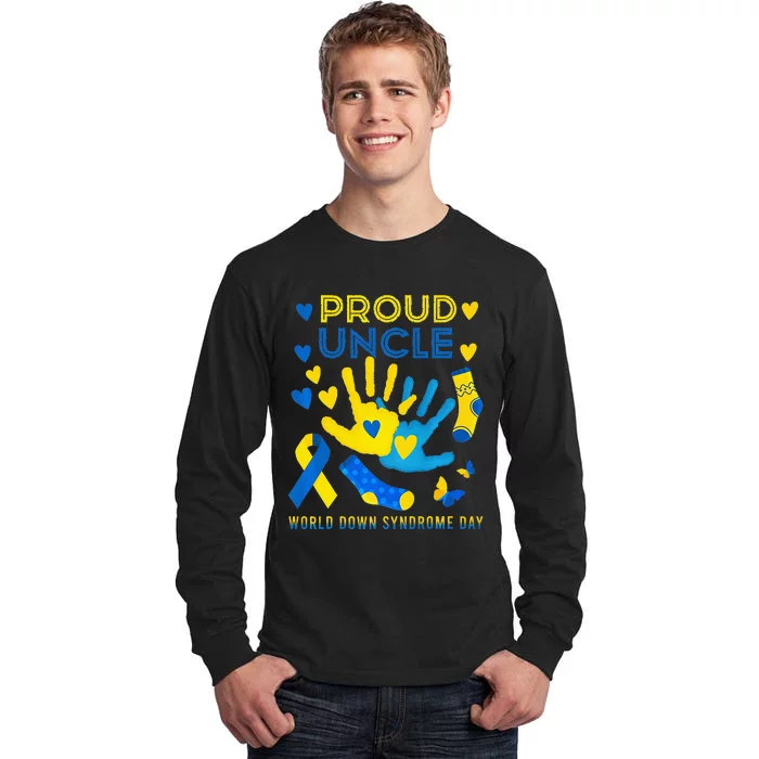 Proud Uncle T21 World Down Syndrome Awareness Day Ribbon Tall Long Sleeve T-Shirt