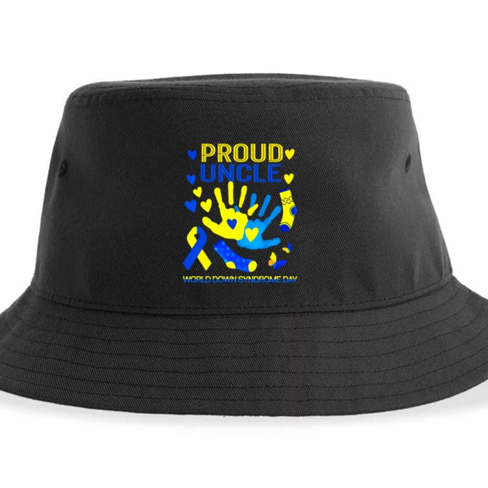 Proud Uncle T21 World Down Syndrome Awareness Day Ribbon Gift Family Matching Sustainable Bucket Hat