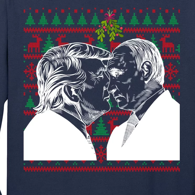 Putin Trump Mistletoe Ugly Christmas Sweater Tall Long Sleeve T-Shirt