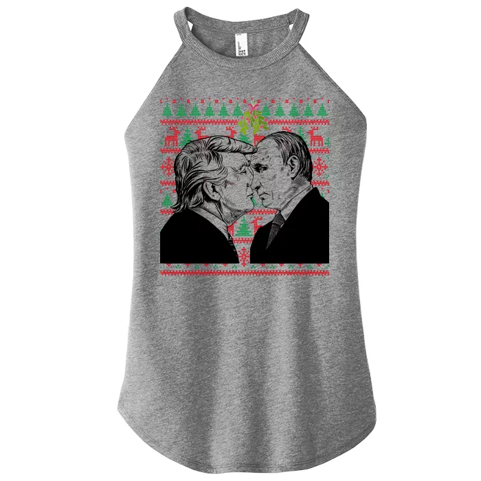 Putin Trump Mistletoe Ugly Christmas Sweater Women’s Perfect Tri Rocker Tank