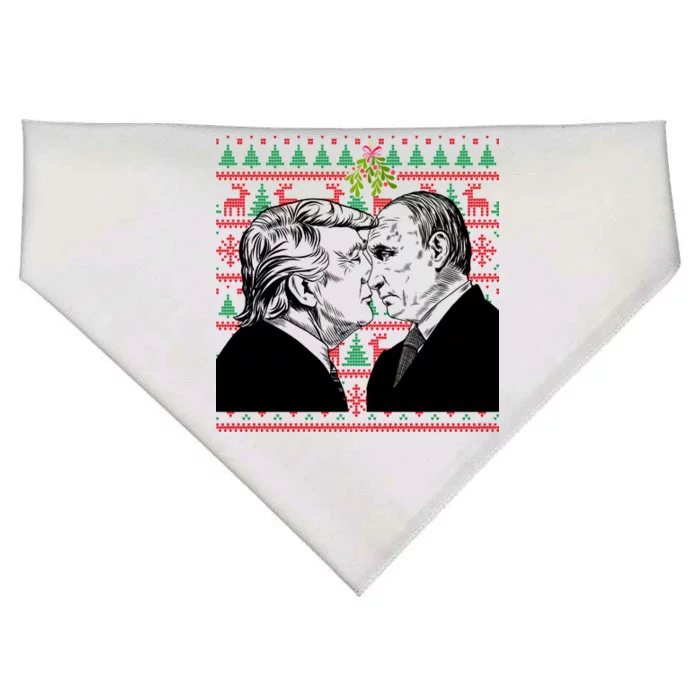 Putin Trump Mistletoe Ugly Christmas Sweater USA-Made Doggie Bandana