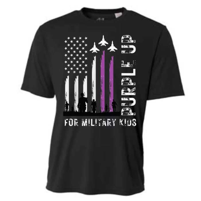 Purple Up US Air Force Flag Military Child Cooling Performance Crew T-Shirt