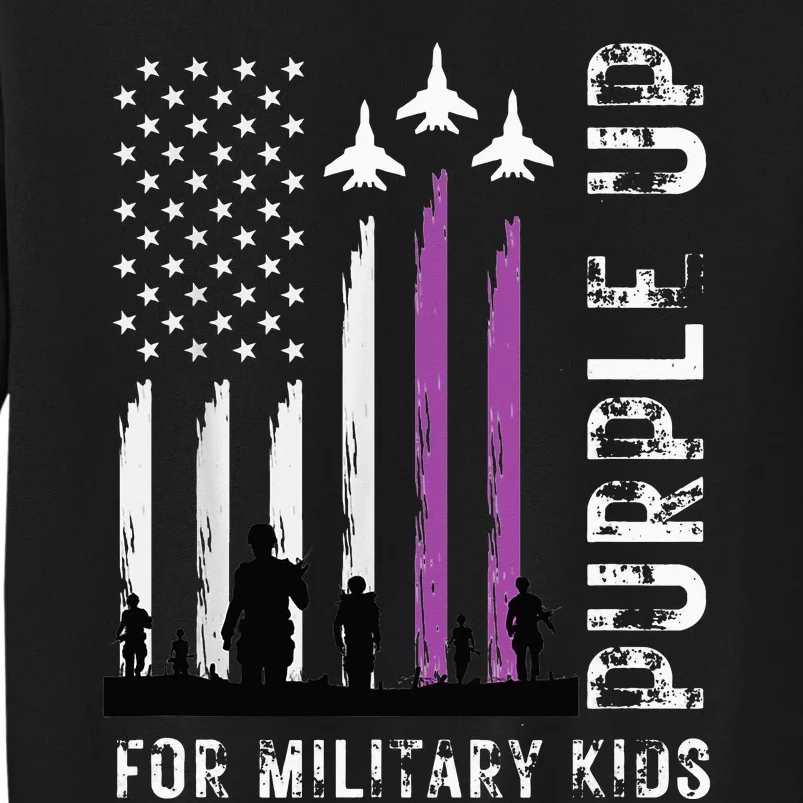 Purple Up US Air Force Flag Military Child Tall Sweatshirt