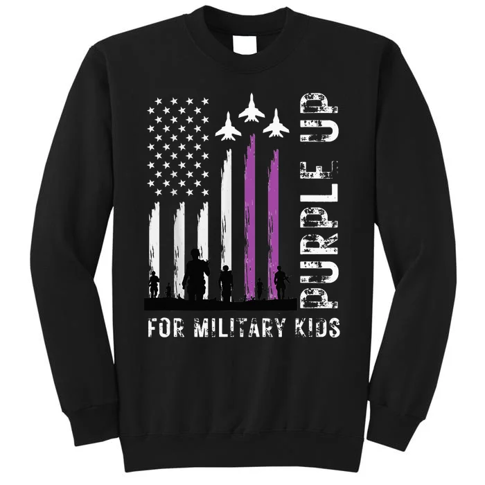 Purple Up US Air Force Flag Military Child Tall Sweatshirt