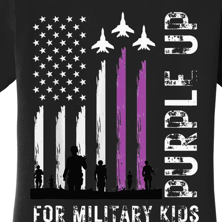 Purple Up US Air Force Flag Military Child Women's T-Shirt