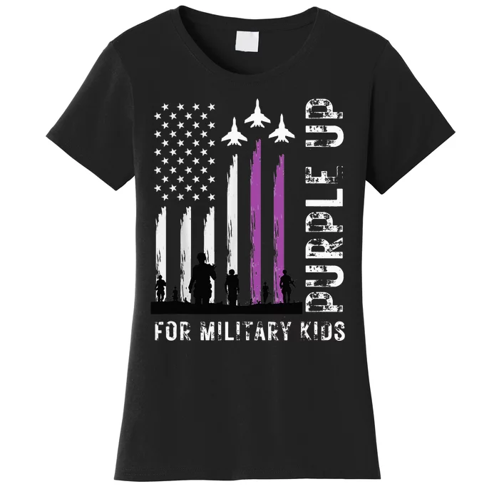 Purple Up US Air Force Flag Military Child Women's T-Shirt