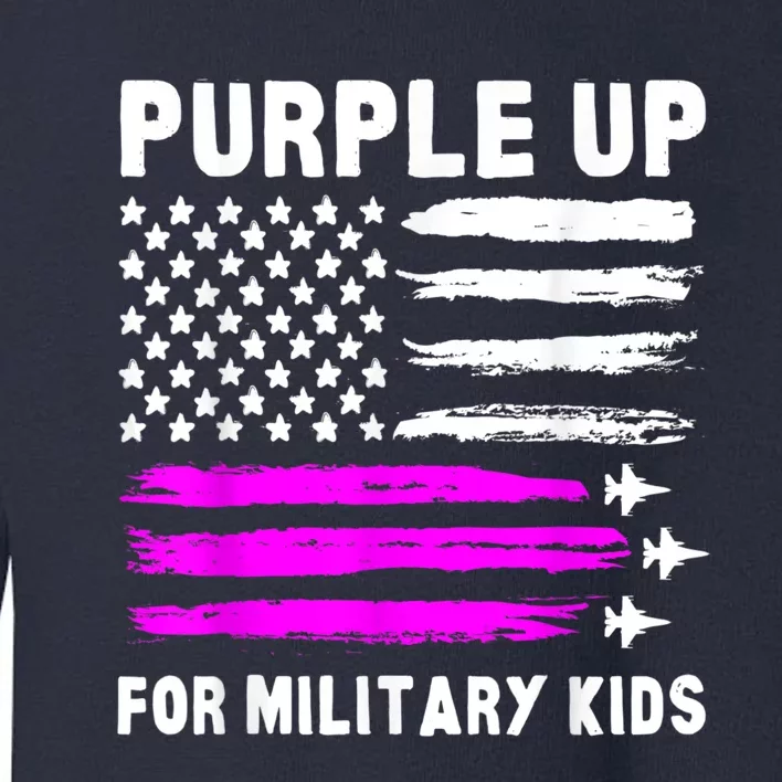 Purple Up US Flag Fighter Jet Military Child Toddler Sweatshirt