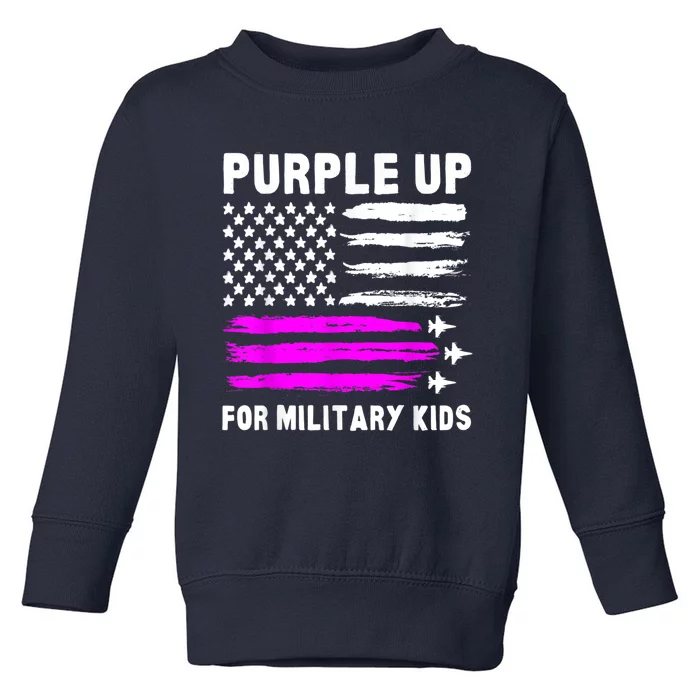 Purple Up US Flag Fighter Jet Military Child Toddler Sweatshirt