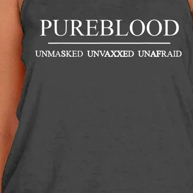 Pureblood Unmasked Unvaxxed Unafraid Women's Knotted Racerback Tank