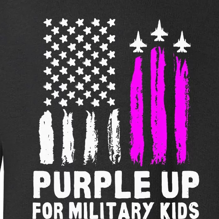 Purple Up US Flag Fighter Jet Military Kids Military Child Toddler Sweatshirt