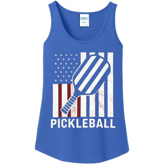 Pickleball Usa Us Flag Pickleball Player Paddleball Lover Gift Ladies Essential Tank