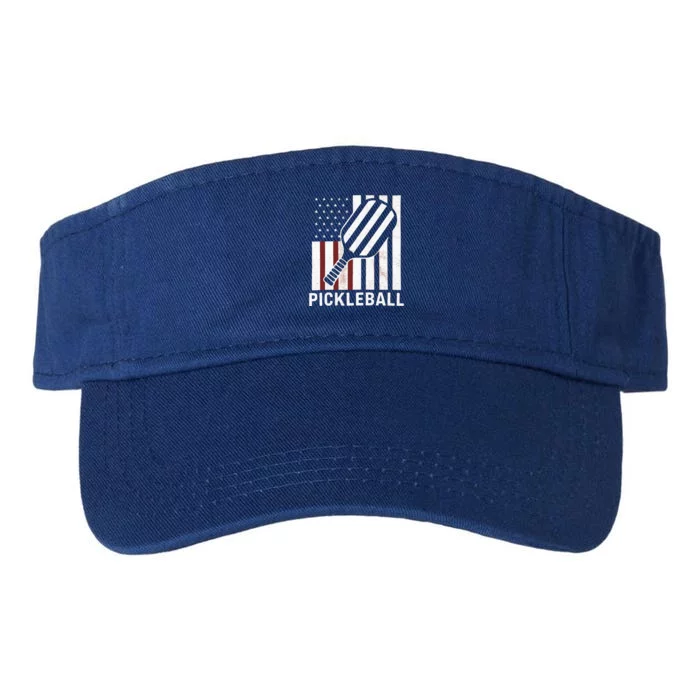 Pickleball Usa Us Flag Pickleball Player Paddleball Lover Gift Valucap Bio-Washed Visor