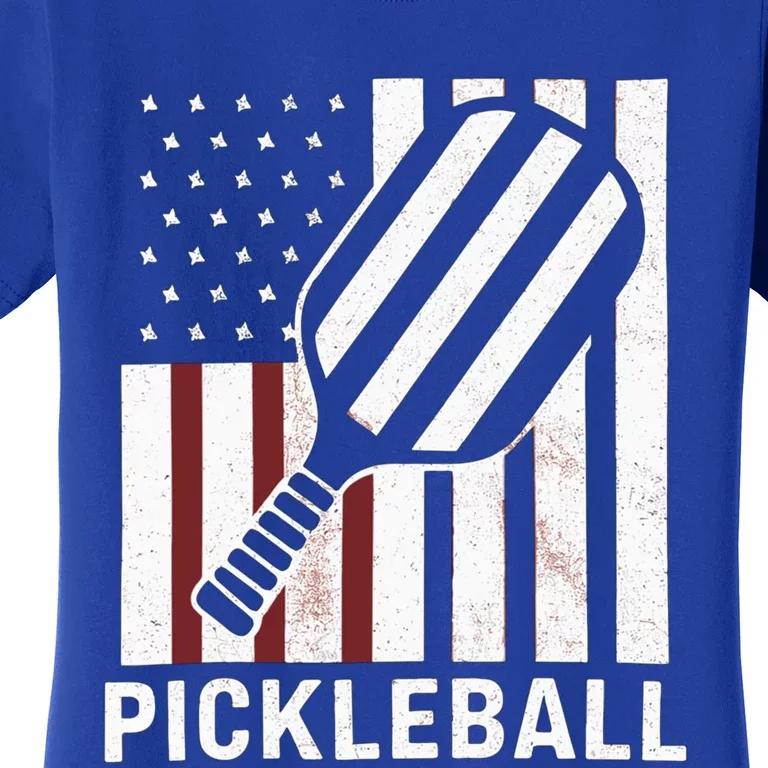 Pickleball Usa Us Flag Pickleball Player Paddleball Lover Gift Women's T-Shirt