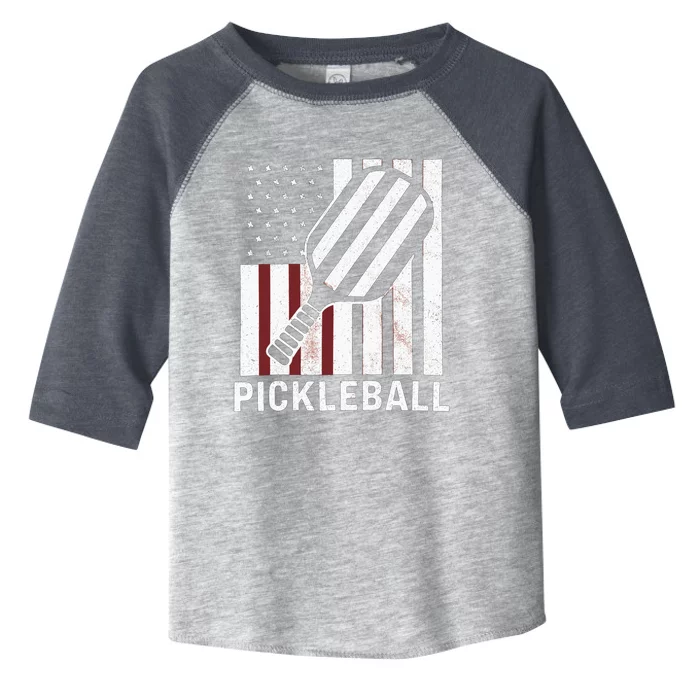 Pickleball Usa Us Flag Pickleball Player Paddleball Lover Gift Toddler Fine Jersey T-Shirt