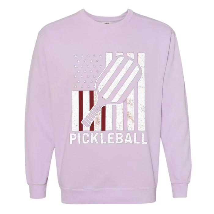 Pickleball Usa Us Flag Pickleball Player Paddleball Lover Gift Garment-Dyed Sweatshirt