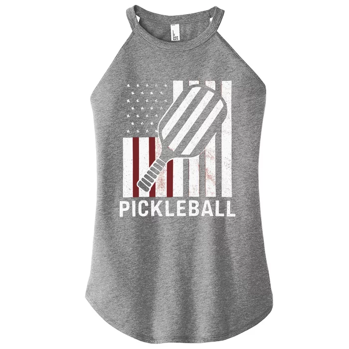 Pickleball Usa Us Flag Pickleball Player Paddleball Lover Gift Women’s Perfect Tri Rocker Tank