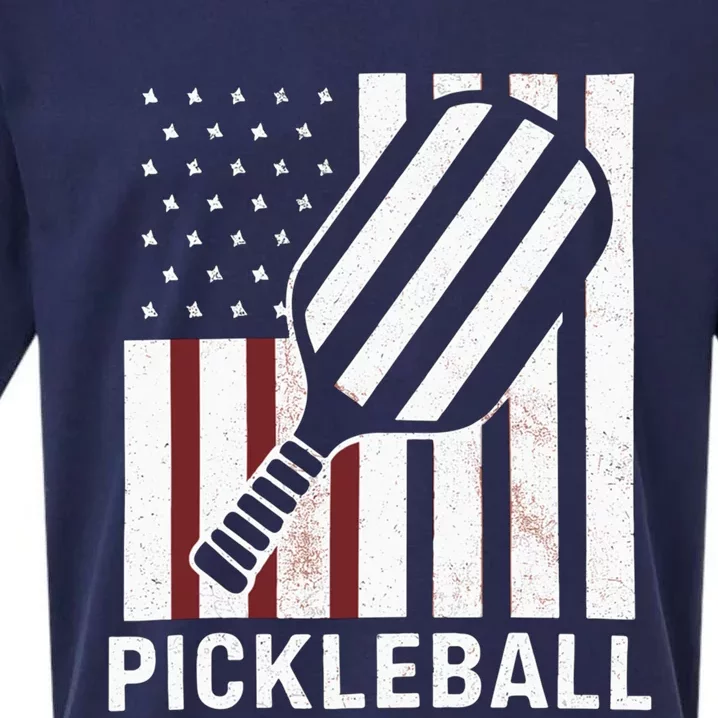 Pickleball Usa Us Flag Pickleball Player Paddleball Lover Gift Sueded Cloud Jersey T-Shirt