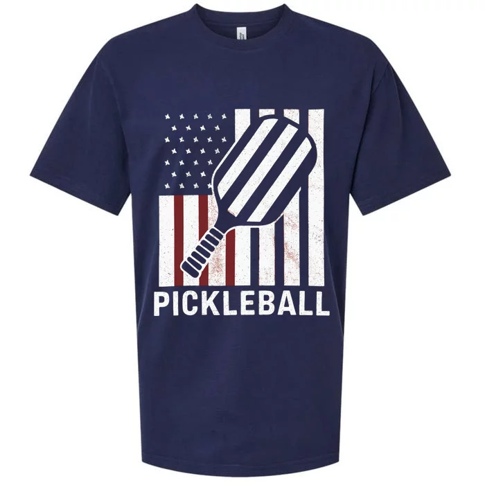 Pickleball Usa Us Flag Pickleball Player Paddleball Lover Gift Sueded Cloud Jersey T-Shirt